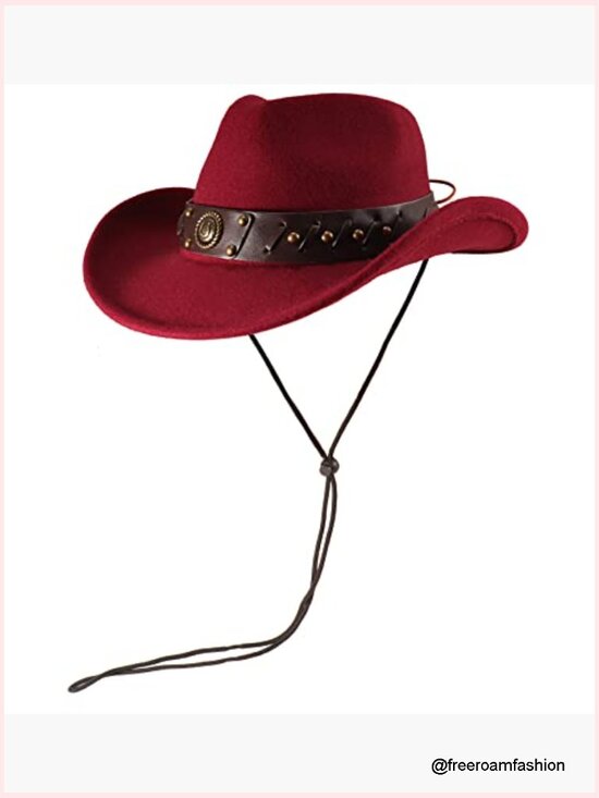 Cowgirl Hat with Fringed Bandana Set - Wide Brim Western Hat main image 5